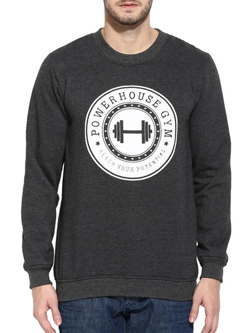 charcoal grey fleece printed sweatshirt - 11919240 - Very Small Image - 1
