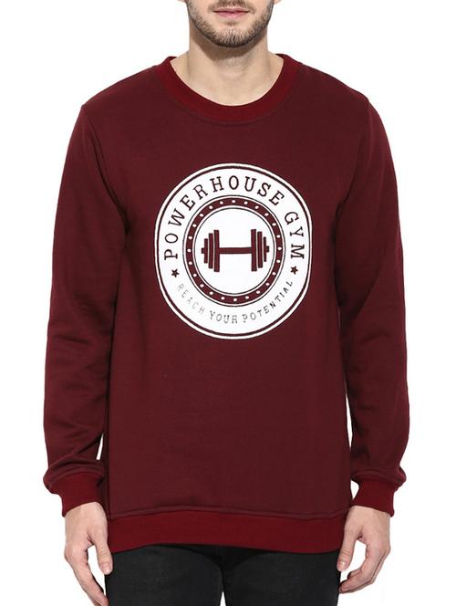 wine fleece printed sweatshirt - 11919241 - Very Small Image - 1