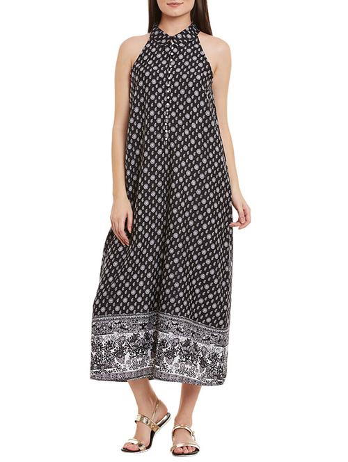 black printed crepe jumpsuit - 11920225 - Very Small Image - 1