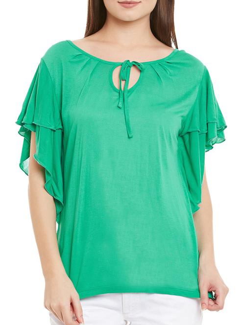 green viscose regular top - 11920236 - Very Small Image - 1