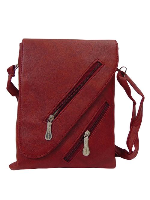 maroon leatherette sling bag - 11920534 - Very Small Image - 1