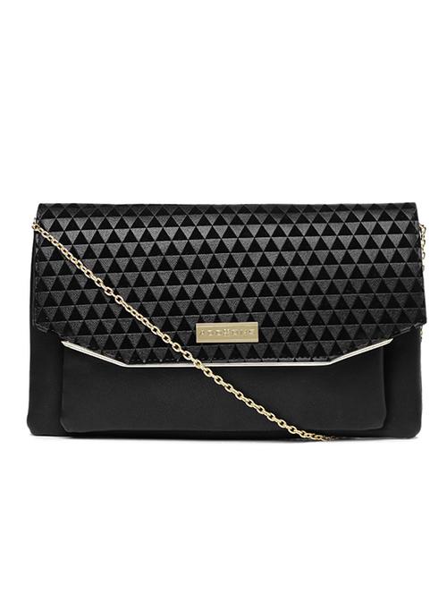 black leatherette textured sling bag - 11921170 - Very Small Image - 1