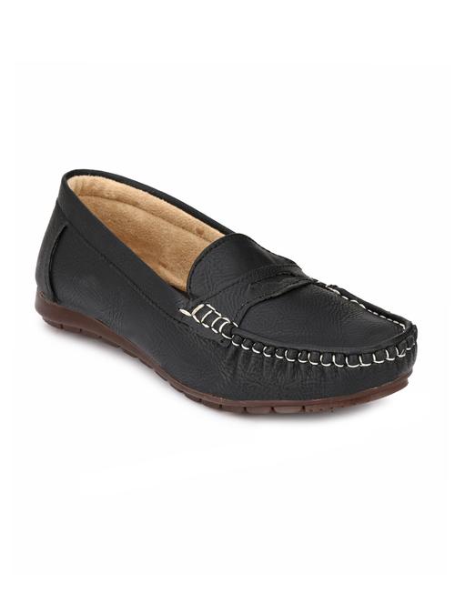 black faux leather loafer - 11921236 - Very Small Image - 1