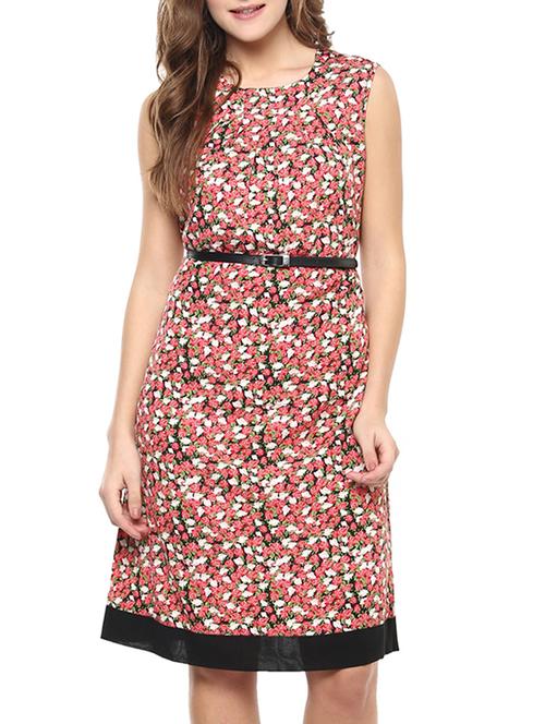 black floral printed crepe dress - 11926966 - Very Small Image - 1