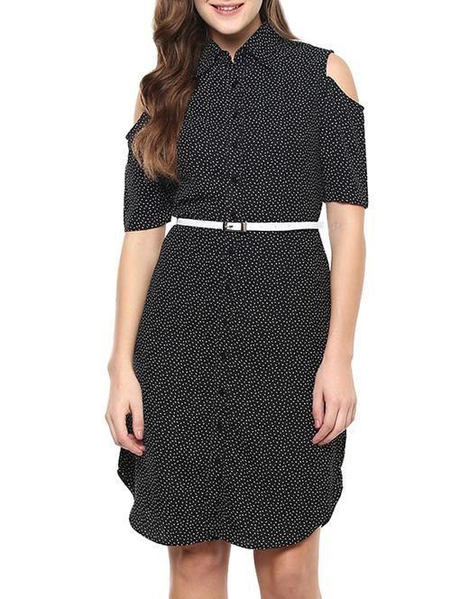 black printed georgette dress - 11926971 - Very Small Image - 1