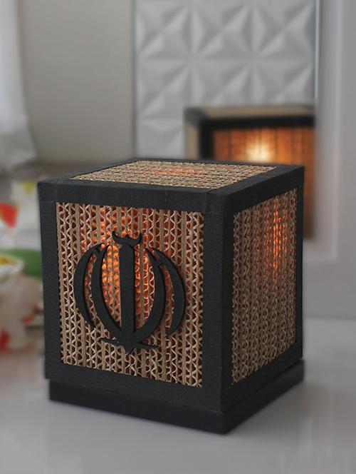 cubical shape leaf print pattern table lamp - 1192780 - Very Small Image - 1