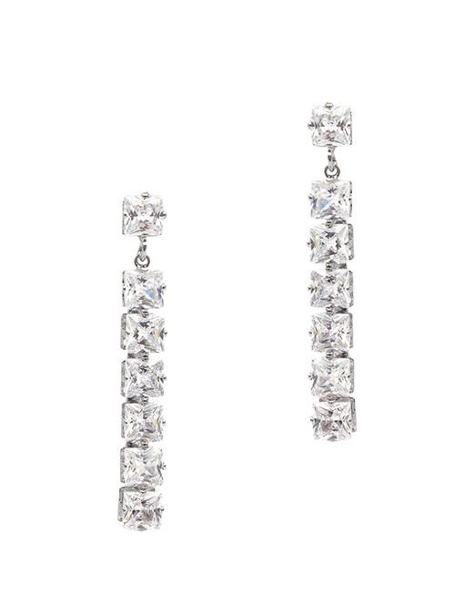 silver copper drop earring - 11929508 - Very Small Image - 1