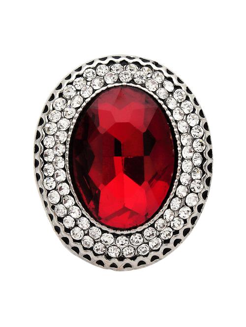 red stone metal hand ring - 11929543 - Very Small Image - 1