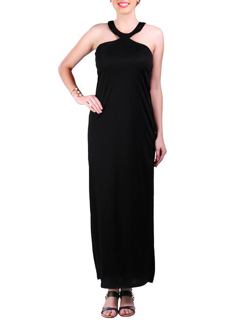 halter neck high slit dress - 11929649 - Very Small Image - 1