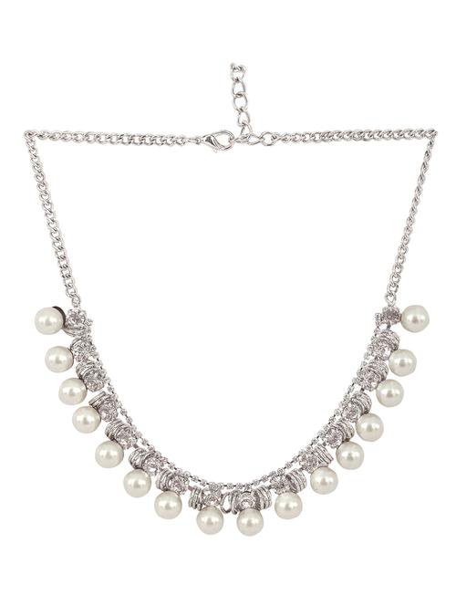 white pearl metal necklace - 11929956 - Very Small Image - 1
