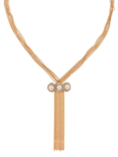 gold metal long necklace - 11929961 - Very Small Image - 1