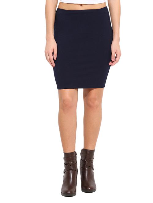 navy blue polyester pencil skirt - 11933187 - Very Small Image - 1
