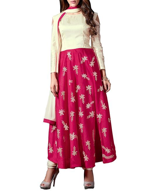 pink art silk semistitched suit - 11933659 - Very Small Image - 1