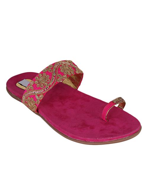 pink suede kolhapuri - 11937760 - Very Small Image - 1