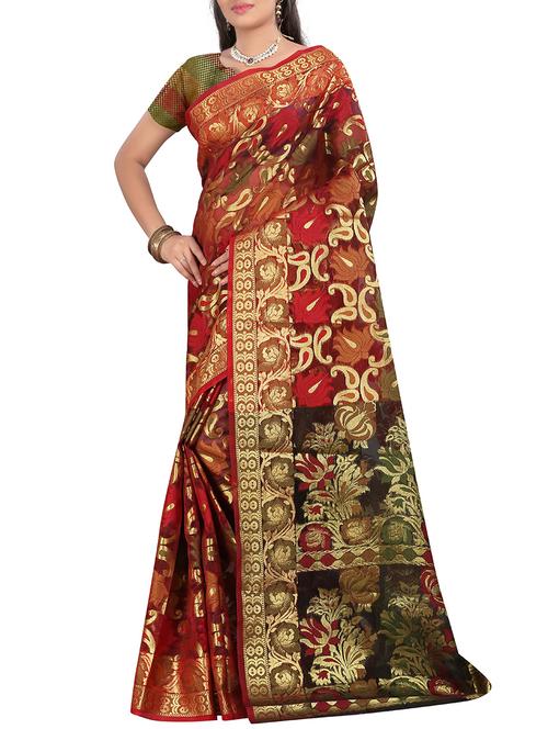 multi colored silk saree - 11938305 - Very Small Image - 1