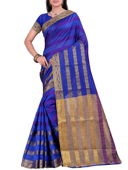 blue silk saree - 11938333 - Very Small Image - 1