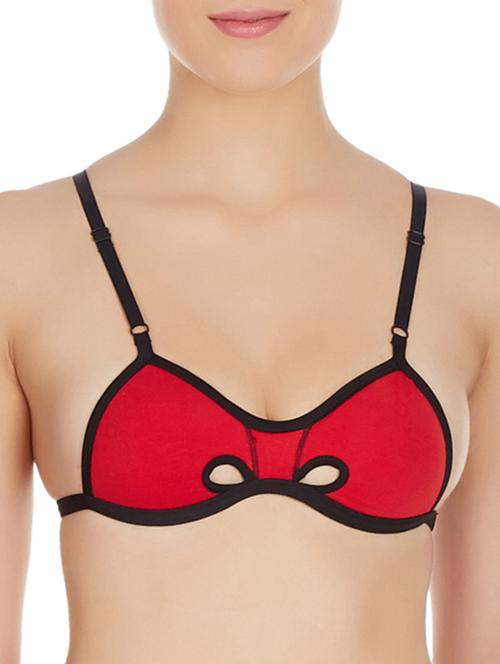 red cotton regular bra - 11939223 - Very Small Image - 1