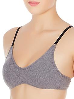 grey cotton t-shirt bra - 11939228 - Very Small Image - 1