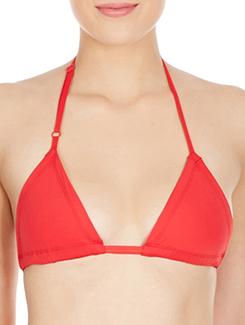 red nylon halter neck bra - 11939265 - Very Small Image - 1