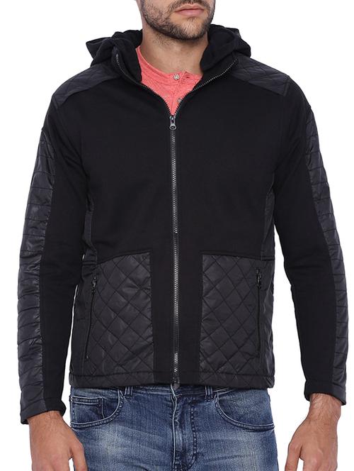 black color block casual jacket - 11940763 - Very Small Image - 1