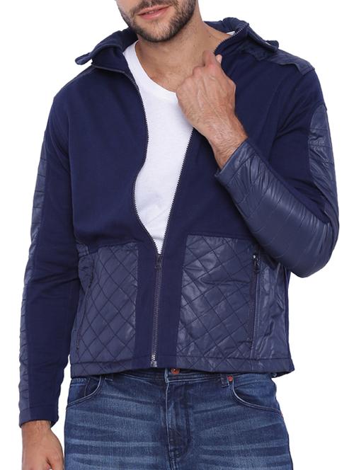 blue cotton casual jacket - 11940765 - Very Small Image - 1