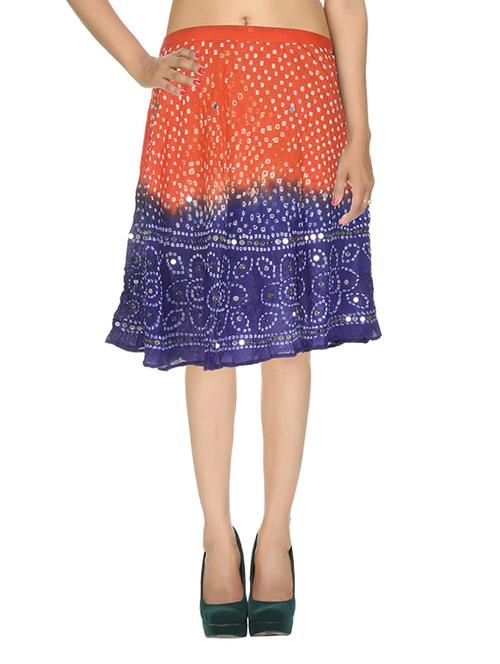 orange cotton aline skirt - 11941706 - Very Small Image - 1