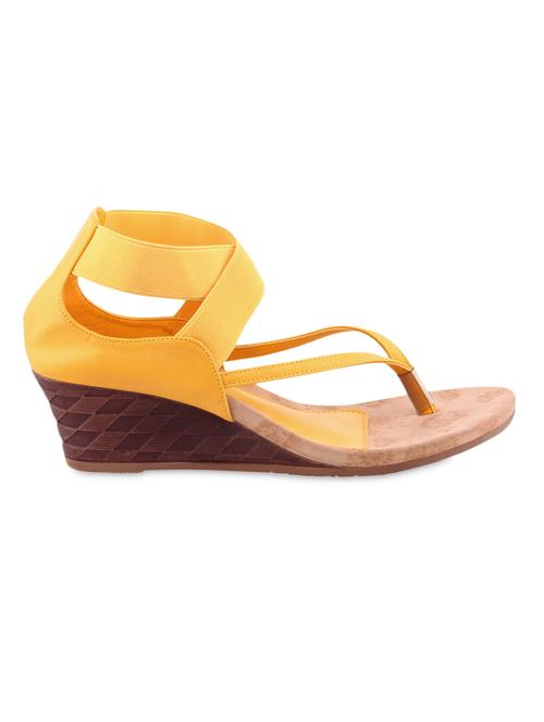 yellow leatherette wedges - 1194185 - Very Small Image - 1