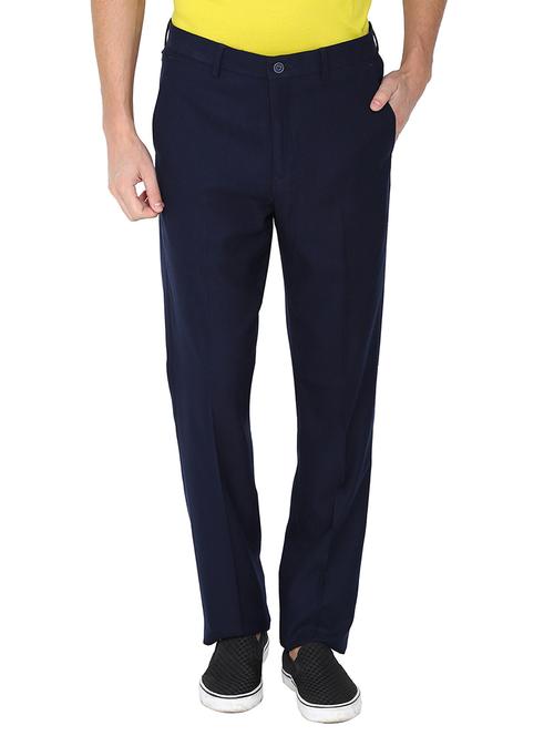 blue cotton casual trouser - 11942493 - Very Small Image - 1