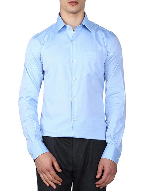 blue cotton casual shirt - 11942687 - Very Small Image - 1