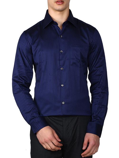 navy blue cotton formal shirt - 11942696 - Very Small Image - 1