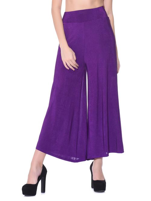 purple poly spandex palazzos - 11943461 - Very Small Image - 1