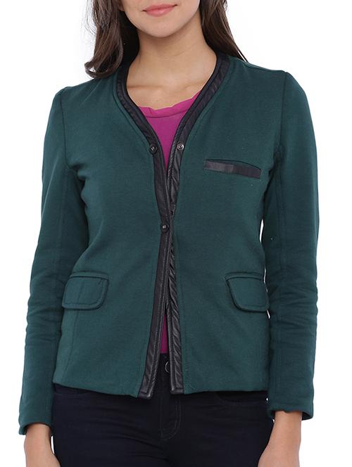 dark green cotton blazer - 11943903 - Very Small Image - 1