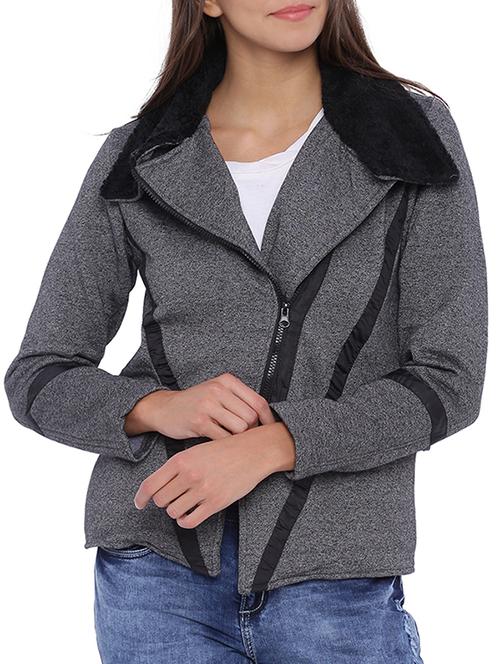solid grey cotton jacket - 11943909 - Very Small Image - 1