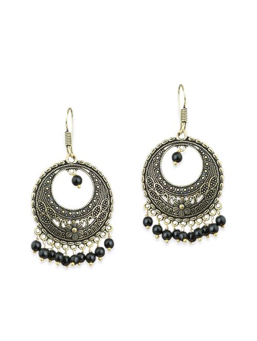 black brass drop earrings - 11945540 - Very Small Image - 1