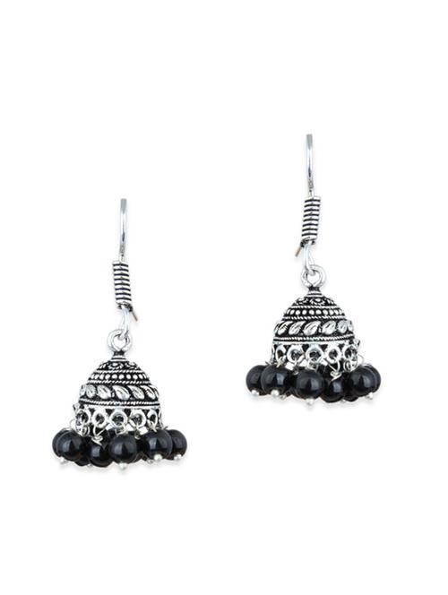 black brass jhumka earrings - 11945552 - Very Small Image - 1