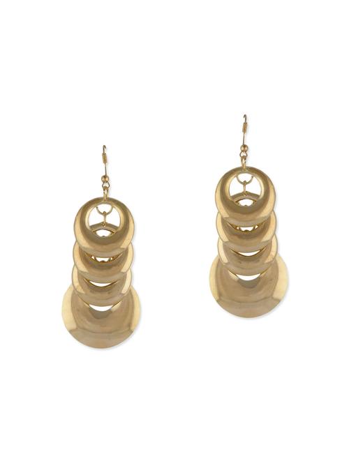 gold metal drop earrings - 11950464 - Very Small Image - 1