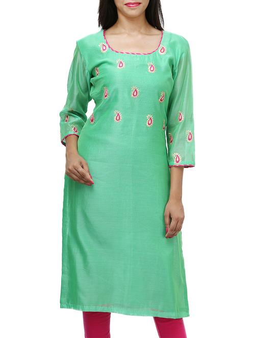 embroidered straight kurta - 11954373 - Very Small Image - 1