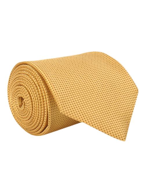 gold color, poly blend textured neck- tie - 11954877 - Very Small Image - 1