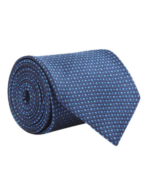 blue color, poly blend textured neck- tie - 11954878 - Very Small Image - 1