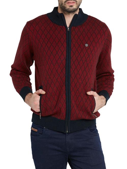 red acrylic casual jacket - 11958362 - Very Small Image - 1