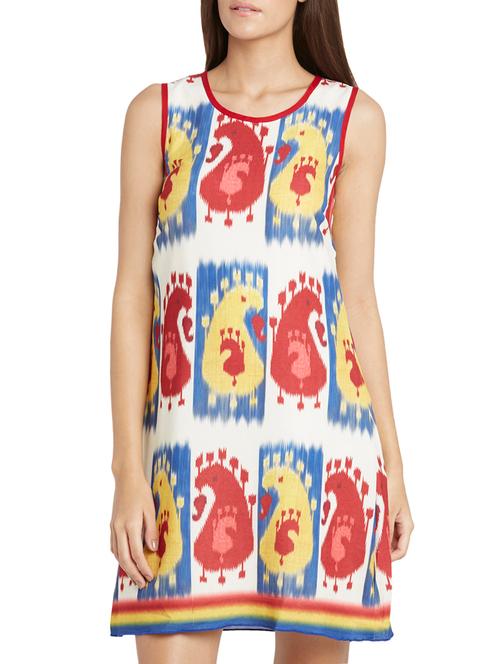 white paisley printed shift dress - 11958376 - Very Small Image - 1