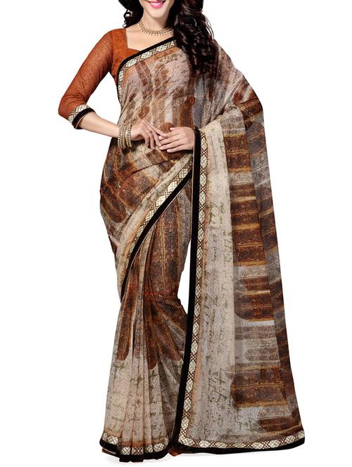 multi colored net saree with blouse - 11960206 - Very Small Image - 1