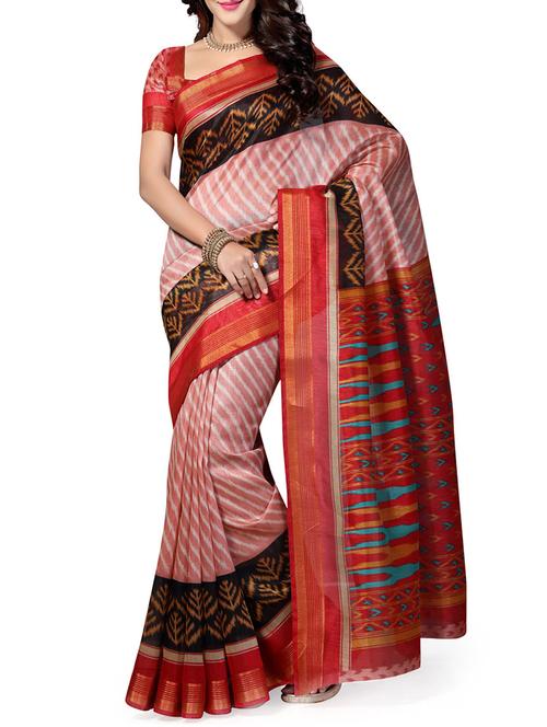 multi colored cotton saree with blouse - 11960212 - Very Small Image - 1