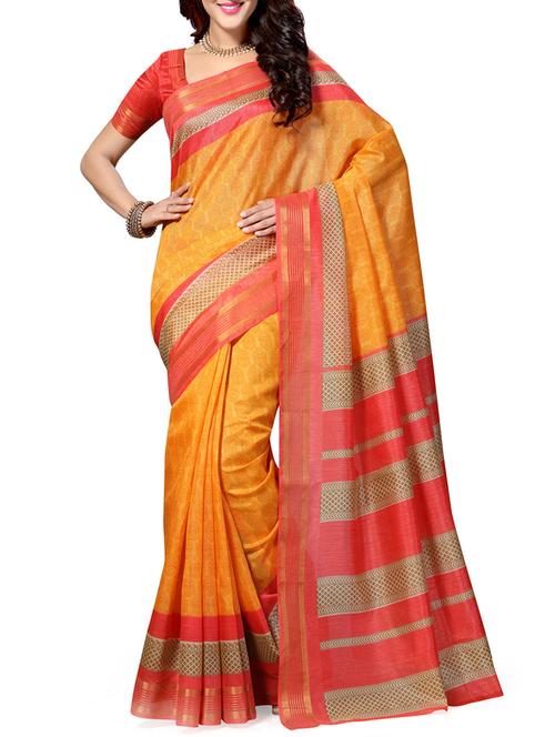 multi colored cotton saree with blouse - 11960214 - Very Small Image - 1