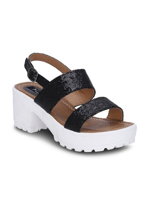 black embellished leatherette sandal - 11960305 - Very Small Image - 1