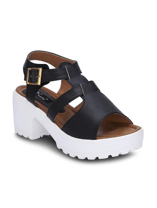 black leatherette sandal - 11960311 - Very Small Image - 1