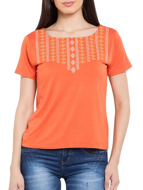 orange lycra regular top - 11960355 - Very Small Image - 1