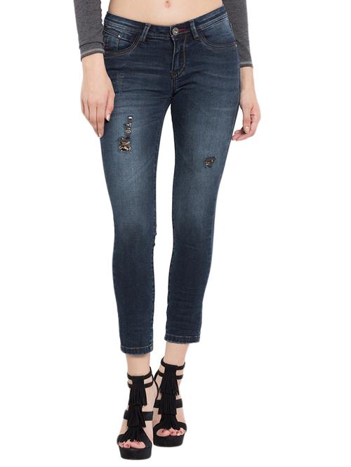 dark blue denim distressed jean - 11960417 - Very Small Image - 1