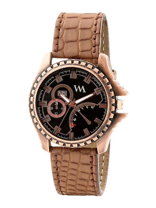 brown leather analogue watch - 11960522 - Very Small Image - 1