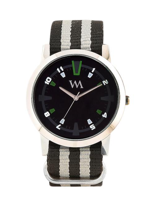 black and grey striped nylon analogue watch - 11960528 - Very Small Image - 1